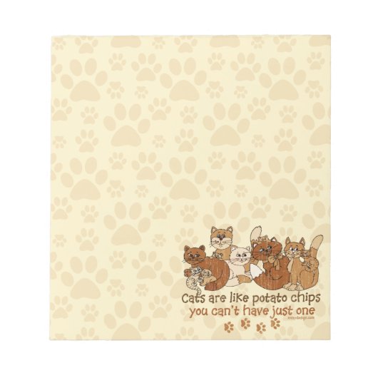 Katten zijn als aardappelchips Gezegde Notitieblok (Voorkant)
