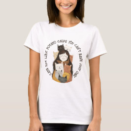 Katten zijn als aardappelchips Grappig Crazy Cat L T-shirt