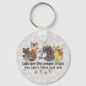Katten zijn als aardappelchips Gray Sleutelhanger (Voorkant)