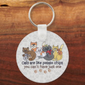 Katten zijn als aardappelchips Gray Sleutelhanger (Voorkant)