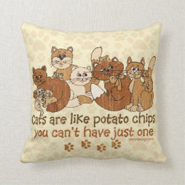 Katten zijn als aardappelchips Grunge Version Kussen