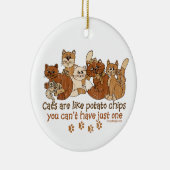 Katten zijn als aardappelchips keramisch ornament (Rechts)