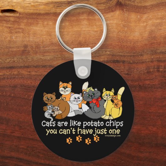 Katten zijn als aardappelchips sleutelhanger (Voorkant)