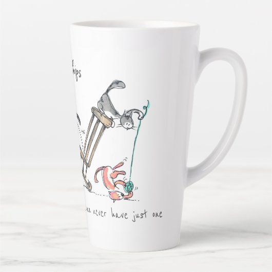 Katten zijn als aardappelchips/speciaal gepersonal latte mok (Rechts)