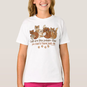 Katten zijn als aardappelchips t-shirt