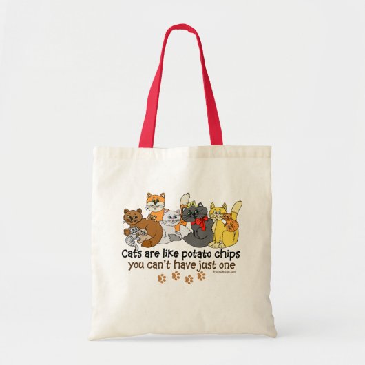 Katten zijn als aardappelchips tote bag (Voorkant)