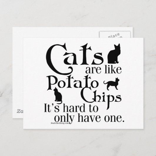 Katten zijn als chips... briefkaart (Voorkant / Achterkant)
