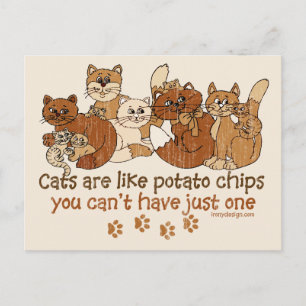 Katten zijn als chips briefkaart