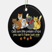 Katten zijn als chips keramisch ornament (Links)