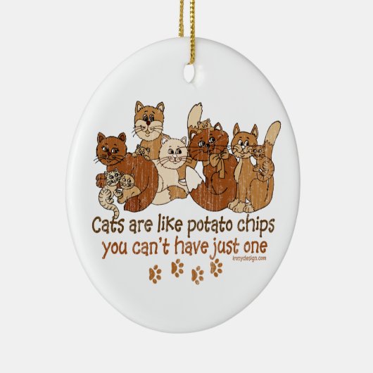 Katten zijn als chips keramisch ornament (Rechts)