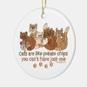 Katten zijn als chips keramisch ornament (Links)