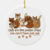 Katten zijn als chips keramisch ornament (Achterkant)