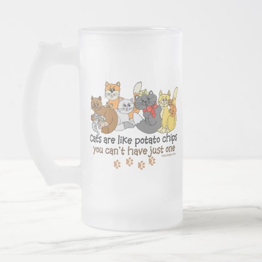 Katten zijn als chips matglas bierpul (Links)