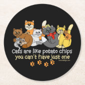 Katten zijn als chips ronde kartonnen onderzetter (Voorkant)