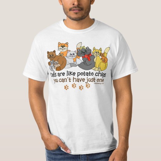 Katten zijn als chips t-shirt (Voorkant)