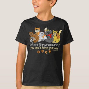 Katten zijn als chips t-shirt