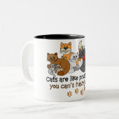 Katten zijn als chips tweekleurige koffiemok (Voorkant links)