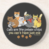 Katten zijn als chips zandsteen onderzetter (Voorkant)