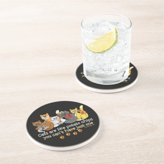 Katten zijn als chips zandsteen onderzetter (Zijkant)