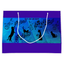 Katten zijn als muziek: muziekstaven en gitaren te groot cadeauzakje