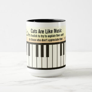 Katten zijn als muziek - Piano Toetsenbord Notenba Mok