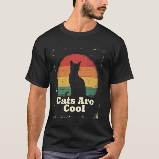 Katten zijn cool retro kat t-shirt (Voorkant)