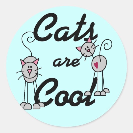 Katten zijn coole shirts en geschenken ronde sticker (Voorkant)