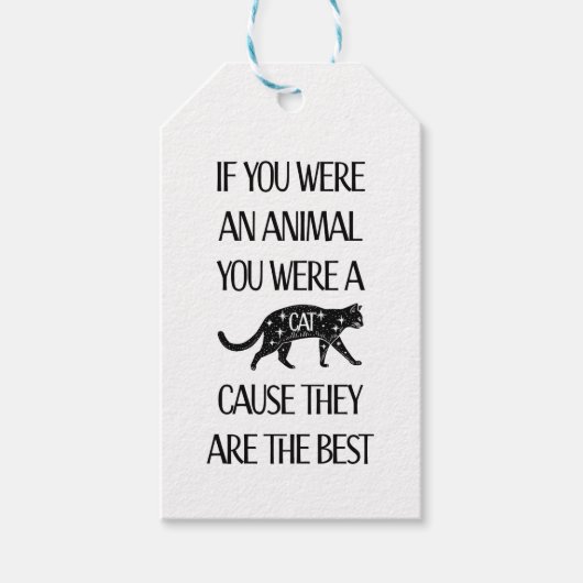 Katten zijn de beste. Gift Label voor de kattenlie Cadeaulabel (Voorkant)