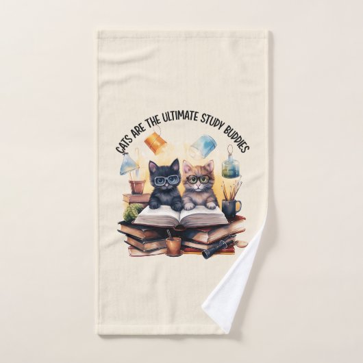 Katten zijn de ultieme studiegenoten bad handdoek (Handdoek)