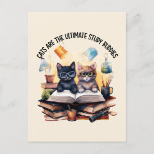 Katten zijn de ultieme studiegenoten briefkaart