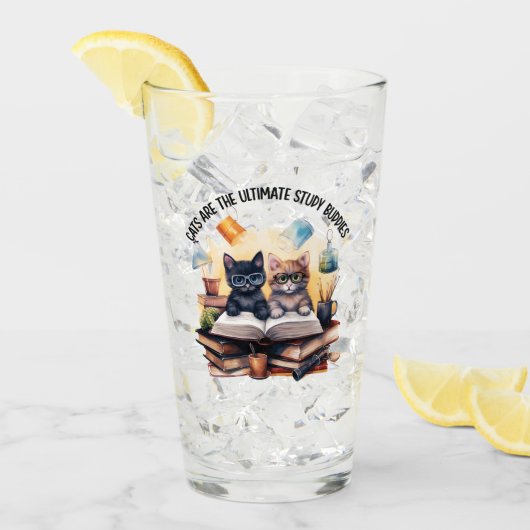 Katten zijn de ultieme studiegenoten glas (Voorkant ijs)