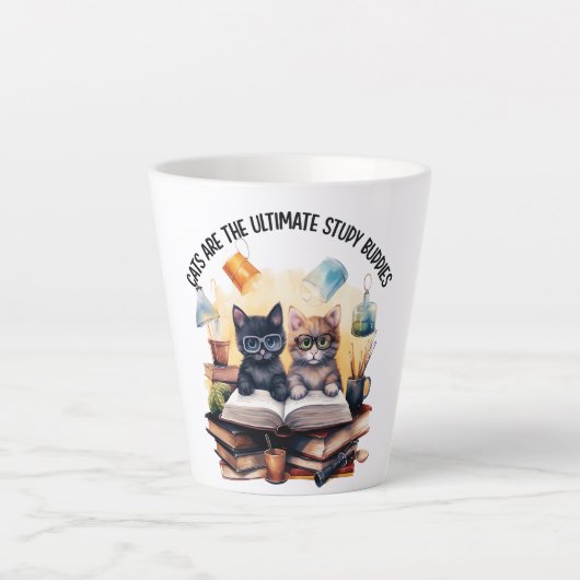 Katten zijn de ultieme studiegenoten latte mok (Voorkant)