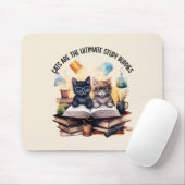 Katten zijn de ultieme studiegenoten muismat (Met muis)