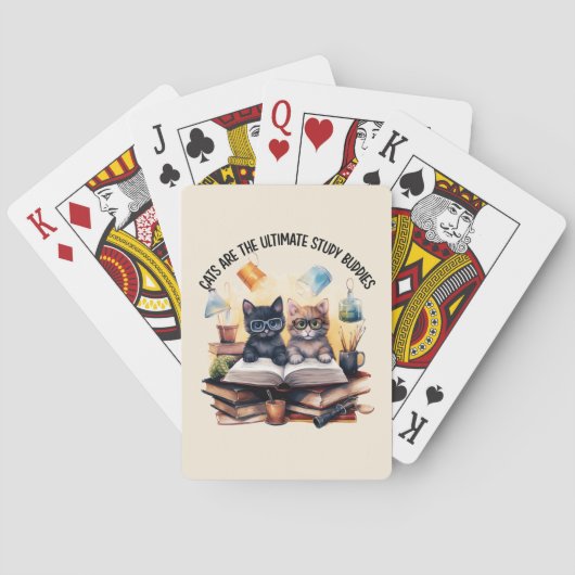 Katten zijn de ultieme studiegenoten pokerkaarten (Achterkant)