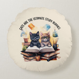 Katten zijn de ultieme studiegenoten rond kussen