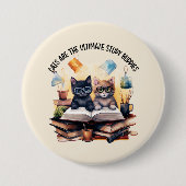 Katten zijn de ultieme studiegenoten ronde button 7,6 cm (Voorkant)