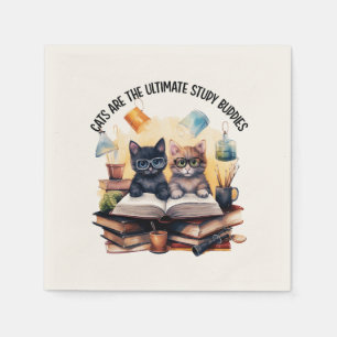 Katten zijn de ultieme studiegenoten servet