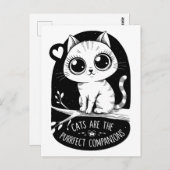 Katten zijn de volmaakte metgezellen briefkaart (Voorkant / Achterkant)