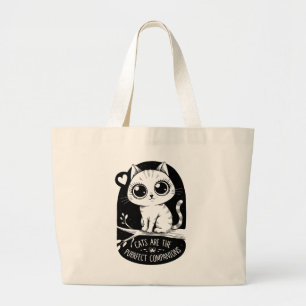 Katten zijn de volmaakte metgezellen grote tote bag
