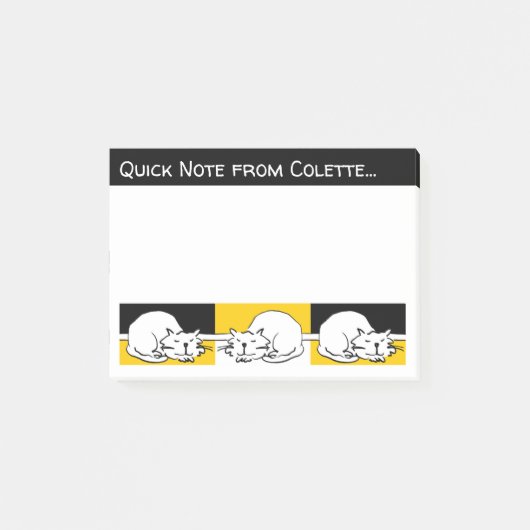 Katten zijn een stijlvol design met drie Cartoons  Post-it® Notes (Voorkant)