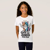 Katten zijn engelen met bont t-shirt (Voorkant volledig)