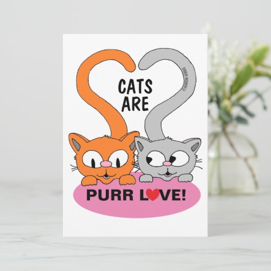 Katten zijn Gesponnen Love flat card (Staand voorkant)