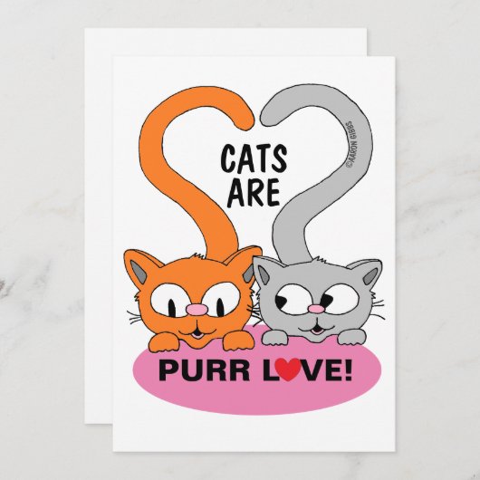 Katten zijn Gesponnen Love flat card (Voorkant / Achterkant)
