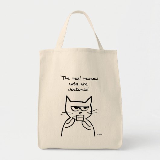 Katten zijn helemaal 's nachts opgelucht - grappig tote bag (Voorkant)