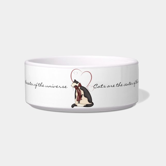 Katten zijn het centrum van de Universele Kat Bowl Voerbakje (Voorkant)