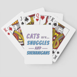 Katten zijn knuffels en kattenkwaad pokerkaarten