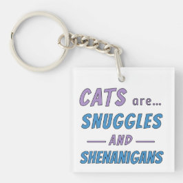 Katten zijn knuffels en kattenkwaad sleutelhanger