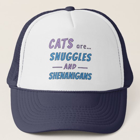 Katten zijn knuffels en kattenkwaad trucker pet (Voorkant)