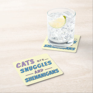 Katten zijn knuffels en kattenstreken kartonnen onderzetters