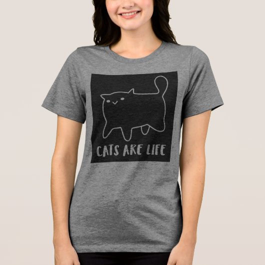 KATten ZIJN LEVEN ZWARTE KAT T-SHIRT (Voorkant)